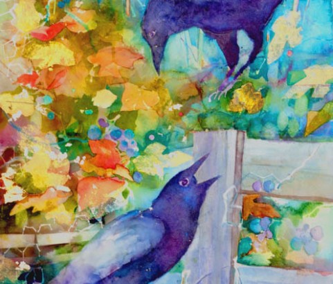 Crows and Grapes, 24"w x 50"h, $3000