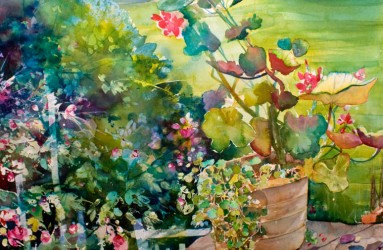 Geranium Wall, 44"w x 56"h, SOLD