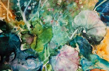 Begonia, 34"w x 48"h, $2800, watercolor