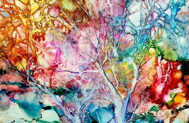 Branches, 26"w X 32"h, $850, Alcohol inks