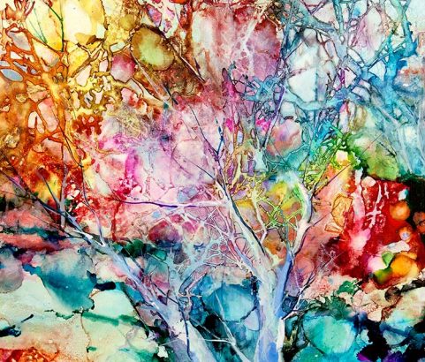 Branches, 26"w X 32"h, $850, Alcohol inks