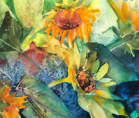 Sunflowers, 54"w x 32"h, $3800