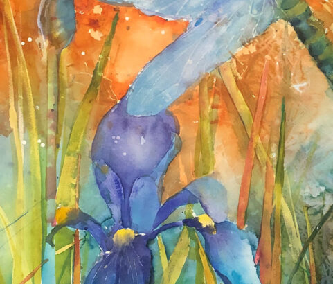 Dragonfly and Iris, 32" x 51", $3500